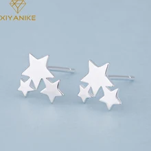 XIYANIKE 925 серебро Шарм ручной работы три звезды серьги гвоздики для женщин элегантные свадебные ювелирные изделия гипоаллергенно