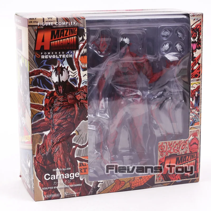 Невероятная серия Yamaguchi Revoltech NO.008 Carnage ПВХ фигурка Коллекционная модель