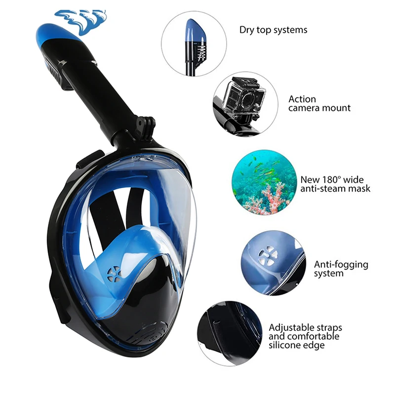 Diving Mask New Women Men Underwater Anti Fog Full Face Snorkeling for Kids Swimming