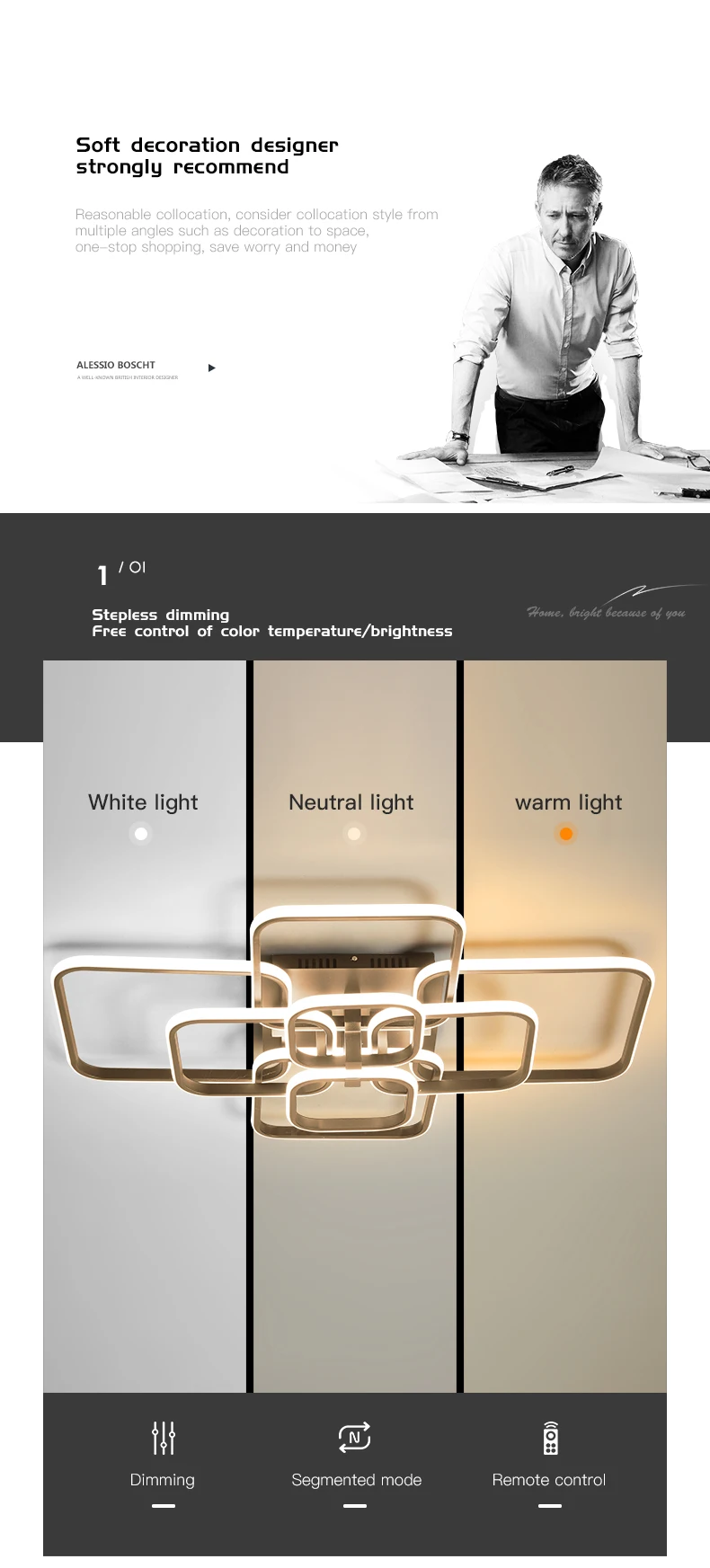 Modern Ceiling Light For Living Room Decorations Bedroom Loft LED Chandelier 2021 Brown Square Smart Lamp With Remote Dimmable the range ceiling lights