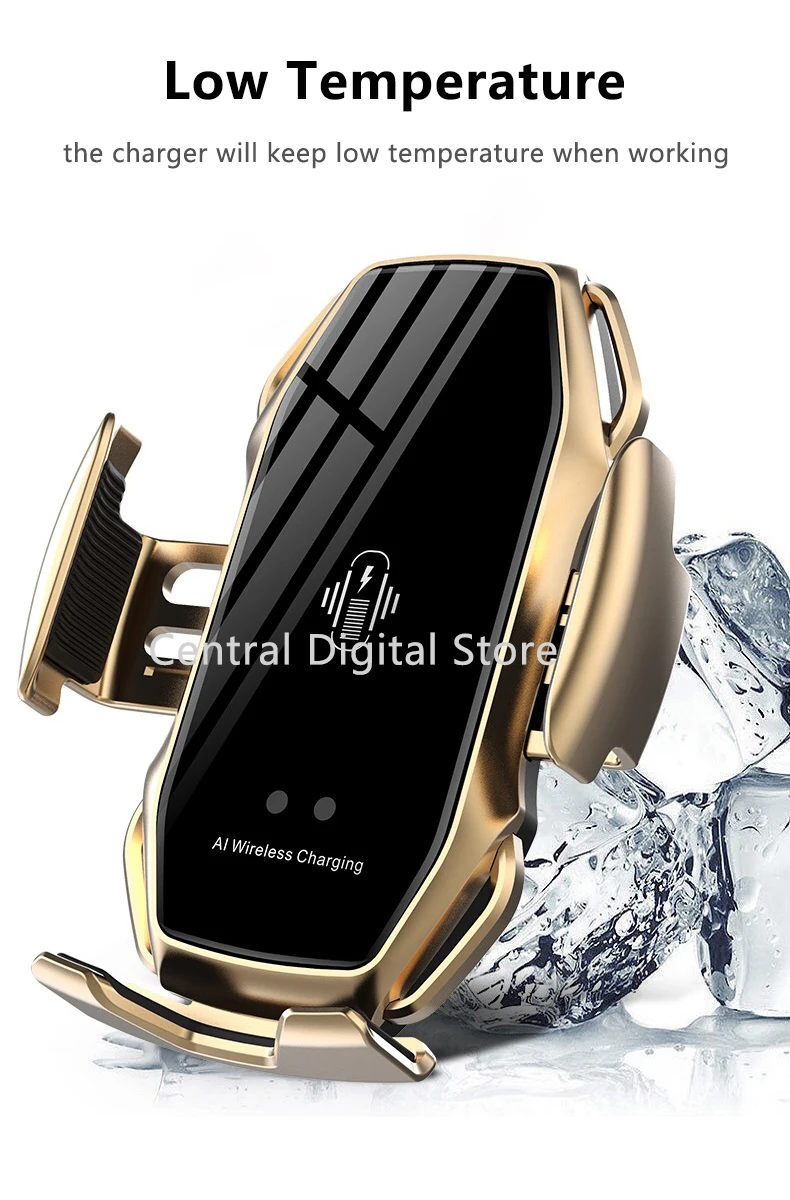 Wireless Car Charger Holder Automatic Clamping 10W Qi Fast Charging Smart Sensor Car Air Vent Mount Wireless Phone Charger Stand