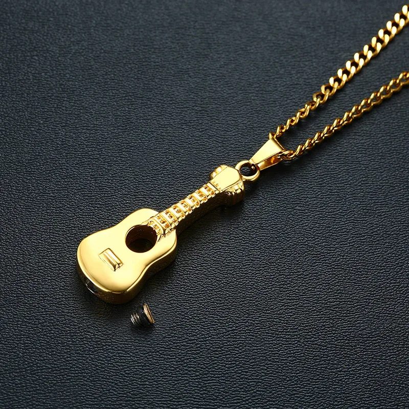 Guitar Urn Necklace,Cremation Jewelry for Ashes,Musician Memorial