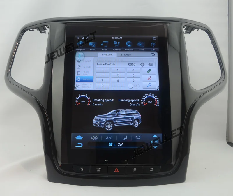 10," tesla стиль вертикальный экран android 6,0 четырехъядерный 32G Автомобильный gps Радио навигатор для Jeep Grand Cherokee
