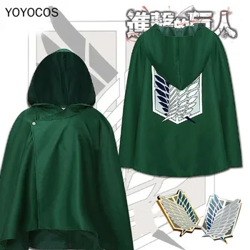 

YOYOCOS Attack on Titan Anime Cosplay Mikasa Ackerman Cosplay Costumes Halloween Green Cape Costume Cloak Scout Legion Coat