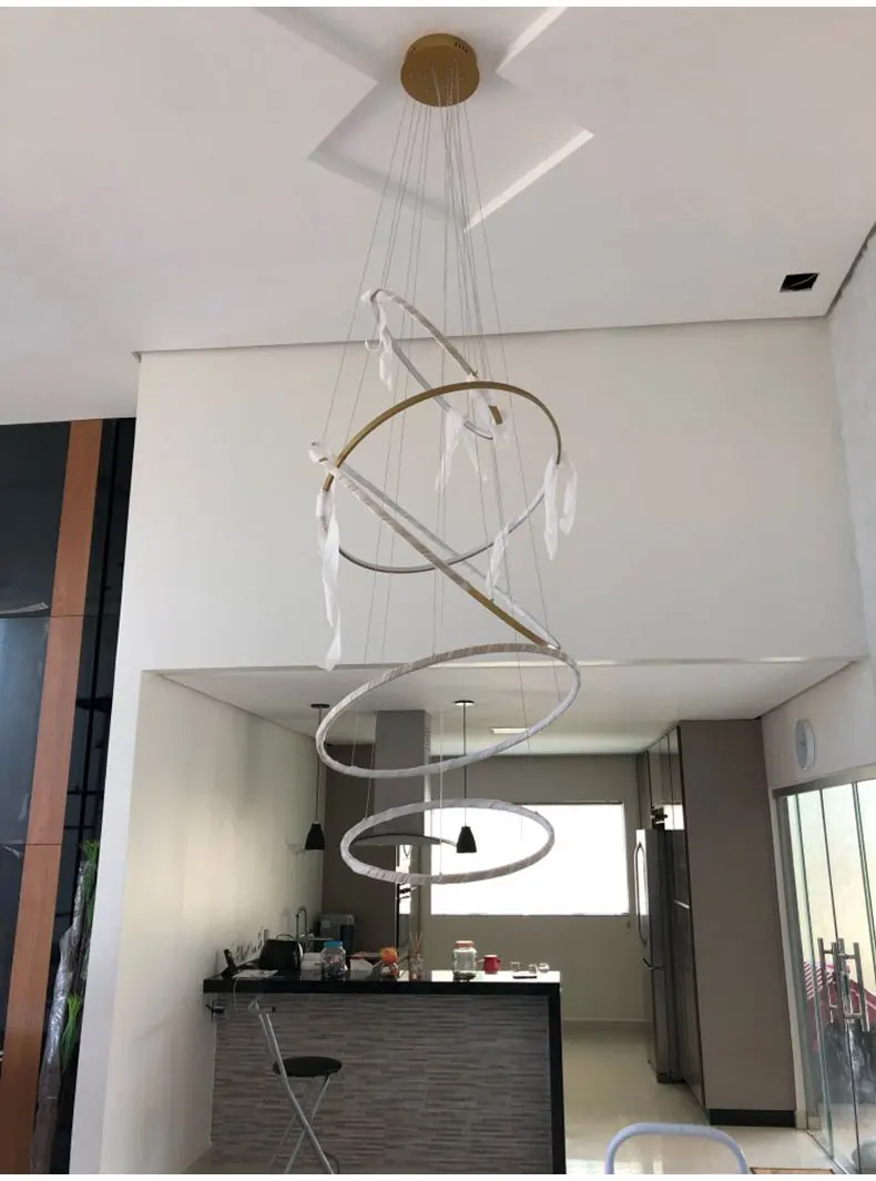 Pingente de Luz Iluminação Interior Círculo 30 40 50 60 70 80cm Montagem no Teto Moderna Lâmpada Pingente Lustres Sala Estar Jantar 6 Led 13 2?
