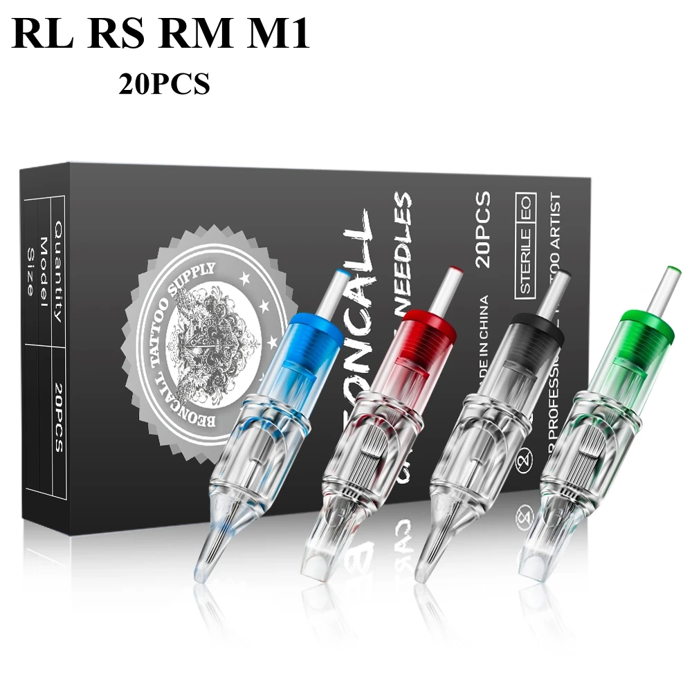 

Иглы BEONCALL для тату-картриджей 20 шт., Одноразовые стерилизованные иглы для тату-картриджей, ручки для машинки