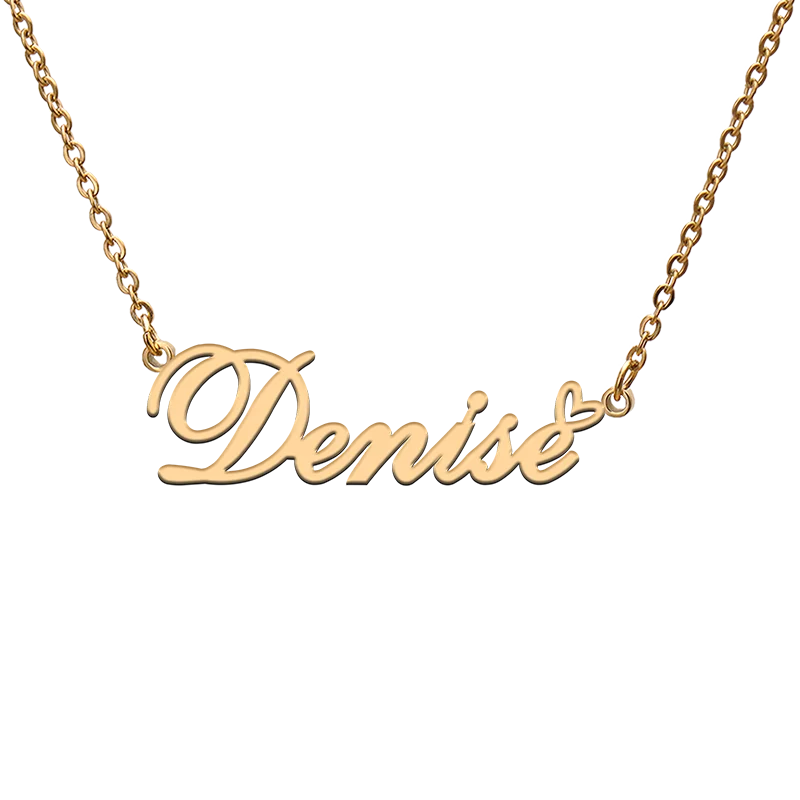 

God with Love Heart Personalized Character Necklace with Name Denise for Best Friend Jewelry Gift