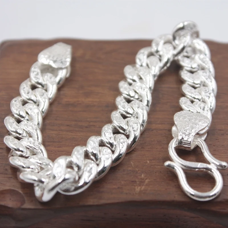 Браслет-цепочка из серебра 925 пробы Luck Fu Curb Link 8,2" L 11 мвт 51,5 г