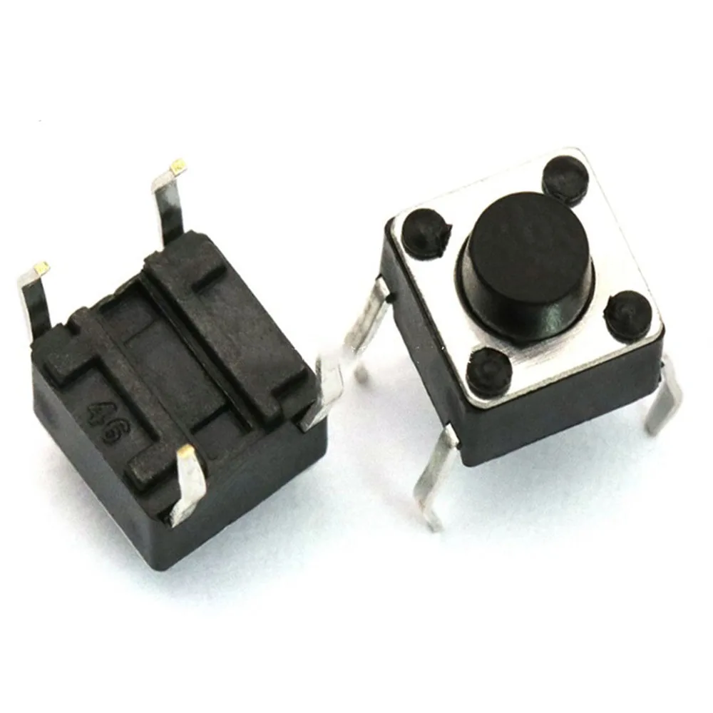 

100pcs button Touch switch 6*6*5 keys button DIP 4pin 6*6*5mm Light touch switch DIP4 /OFF Touch 6x6x5 High quality