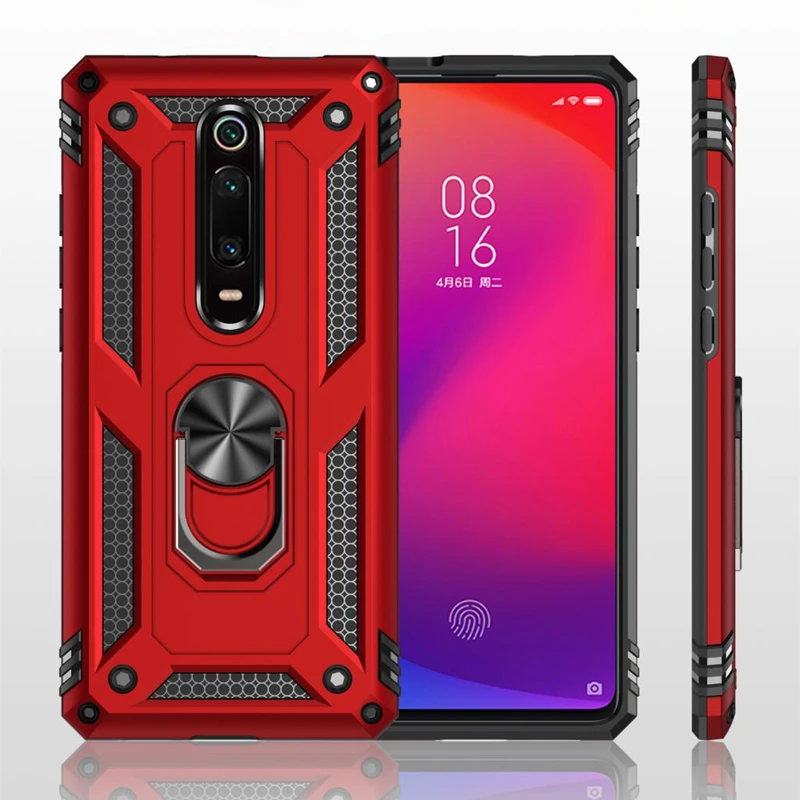 

Shockproof Armor Ring Case For Xiaomi Redmi K20 Pro Note 7 Pro Phone Stand Holder Hard Back Cover On The Redmi k20Pro Case Note7