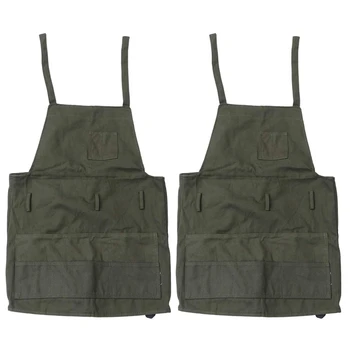 

Canvas Artist Apron Multi-Pocket Slim Fit Apron Adjustable Neckband Belt Suitable for Artist Painting