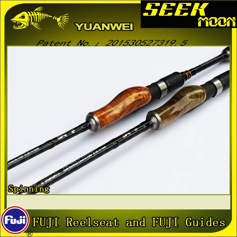 YUANWEI 1,98 м 2,1 м Спиннинг/Литье удочка 2Sec ML/m/MH деревянный корень ручной стержень из углеродистой стали палка Olta супер качество J233