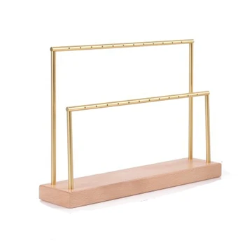 

Earrings & Jewelry Organizer Stand Holder Display Rotating Natural Wood for Hanging Earrings Necklaces, Bracelets