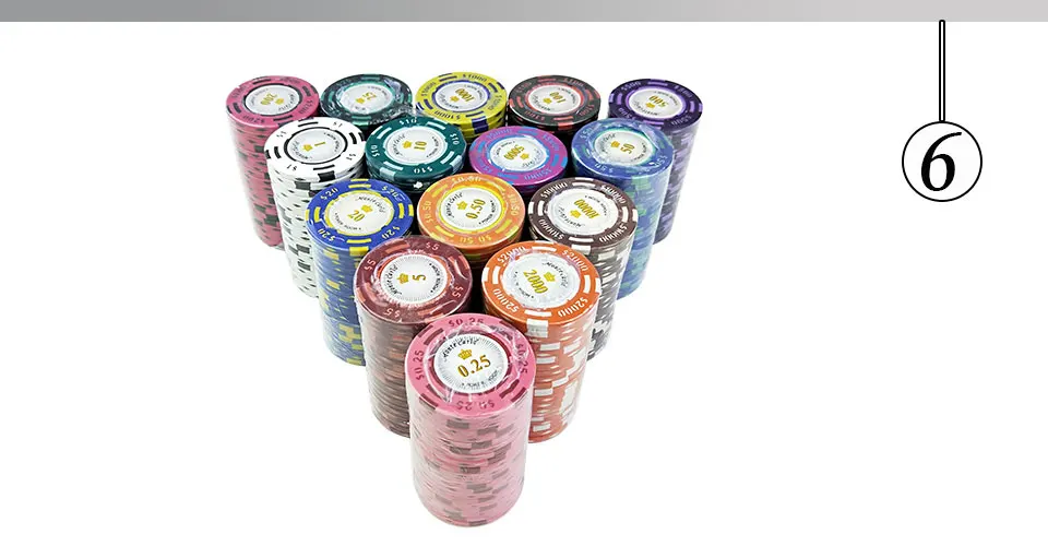 Easytoday 20Pcsset Upscale Poker Chips Set 14g Clay Embedded iron Texas Hold'em Baccarat Professional Poker Chip Games (6)