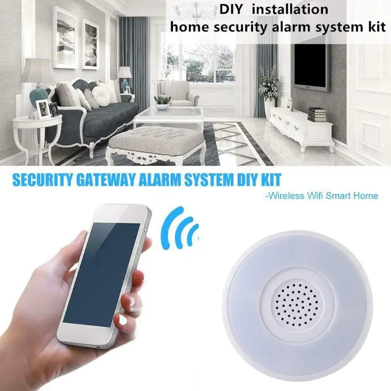 1Set Smart Home WiFi Security Alarm Kit Gateway Hub Door Window Sensor PIR Detector Automation Home Security System for Alexa Go