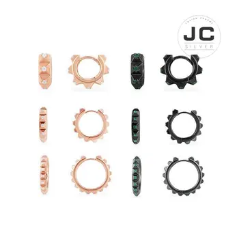 

New Fashion Charms Tibetan silver Original Engraving,Black And Green Spikes Earrings In Pair For Women Mono Glamour Jewelry Gift