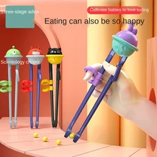 1 par de palillos para niños de dibujos animados, palillos de aprendizaje, palillos de entrenamiento reutilizables, juego de vajilla para niños