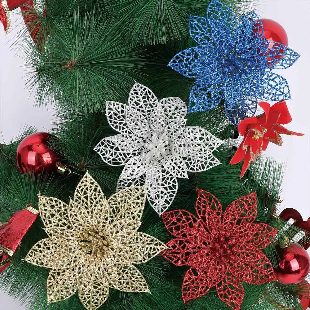 

Christmas Tree Decor Imitation Flower Xmas Ornament Tree Hanging Ornament PVC christmas tree decorations for home