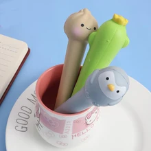 1 шт., ручка для декомпрессии, милые гелевые ручки в виде пингвина кактуса, 0,5 мм, черные чернила, мягкие гибкие подарочные принадлежности для школьников(tt-4038