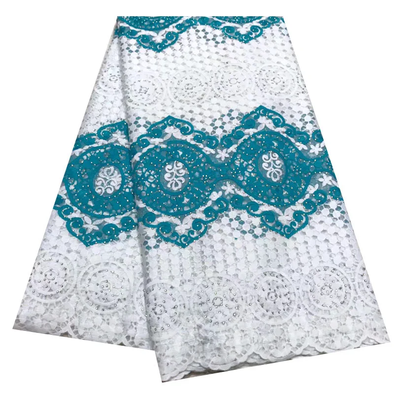Лучшие Продажи Бусины французский швейцарский тюль вуаль кружевная ткань DIY африканская нигерийская сетка гипюр кружевная ткань для женской одежды - Цвет: Светло-зеленый