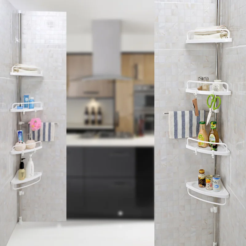 

Shuangqing Indomitable Spirit-Multi-functional Corner Shelf Bathroom Toilet Stainless Steel Four Layer Stacks Hole Punched