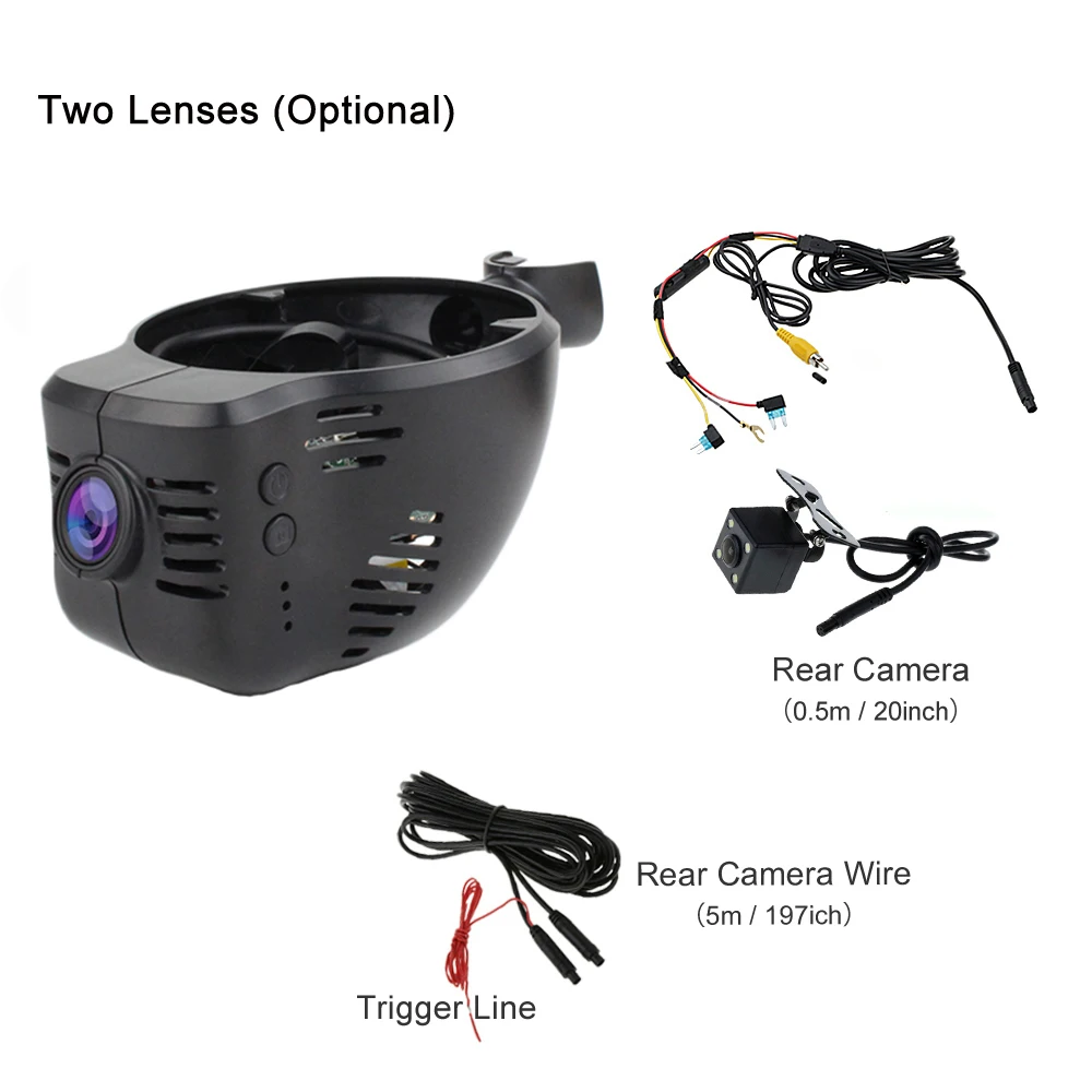 Black Double Camera Автомобильный регистратор DVR видеорегистратор камера Wifi цифровой видеорегистратор для мини-купе родстер земляк R60 R58 R59 One Cooper S D SD - Название цвета: Black Double Camera