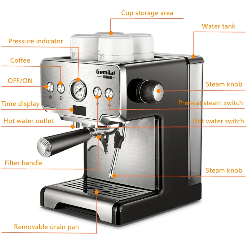 Gemilai Espresso Coffee Machine 