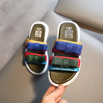 

Bowknot Slipper Kids Slippers Children Infant Baby Girls Casual Shoes Chausson Enfant Solid Baby Slippers Kapcie Dla Dzieci