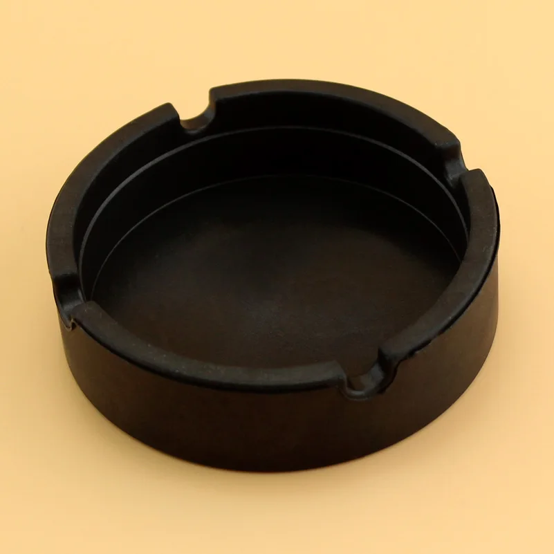 Round Black Пепельница из силикагеля, силиконовая квадратная круглая пепельница, аксессуары для курения, разные цвета, желтый, зеленый, черный, красный, синий, коричневый - Цвет: Round Black