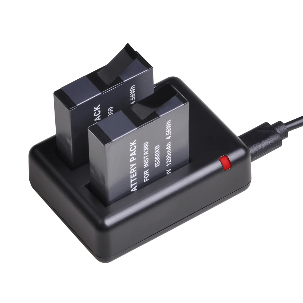 PowerTrust 2 шт один аккумулятор 1200mAh+ двойное зарядное устройство USB для Insta360 Один X аккумулятор с портом type C