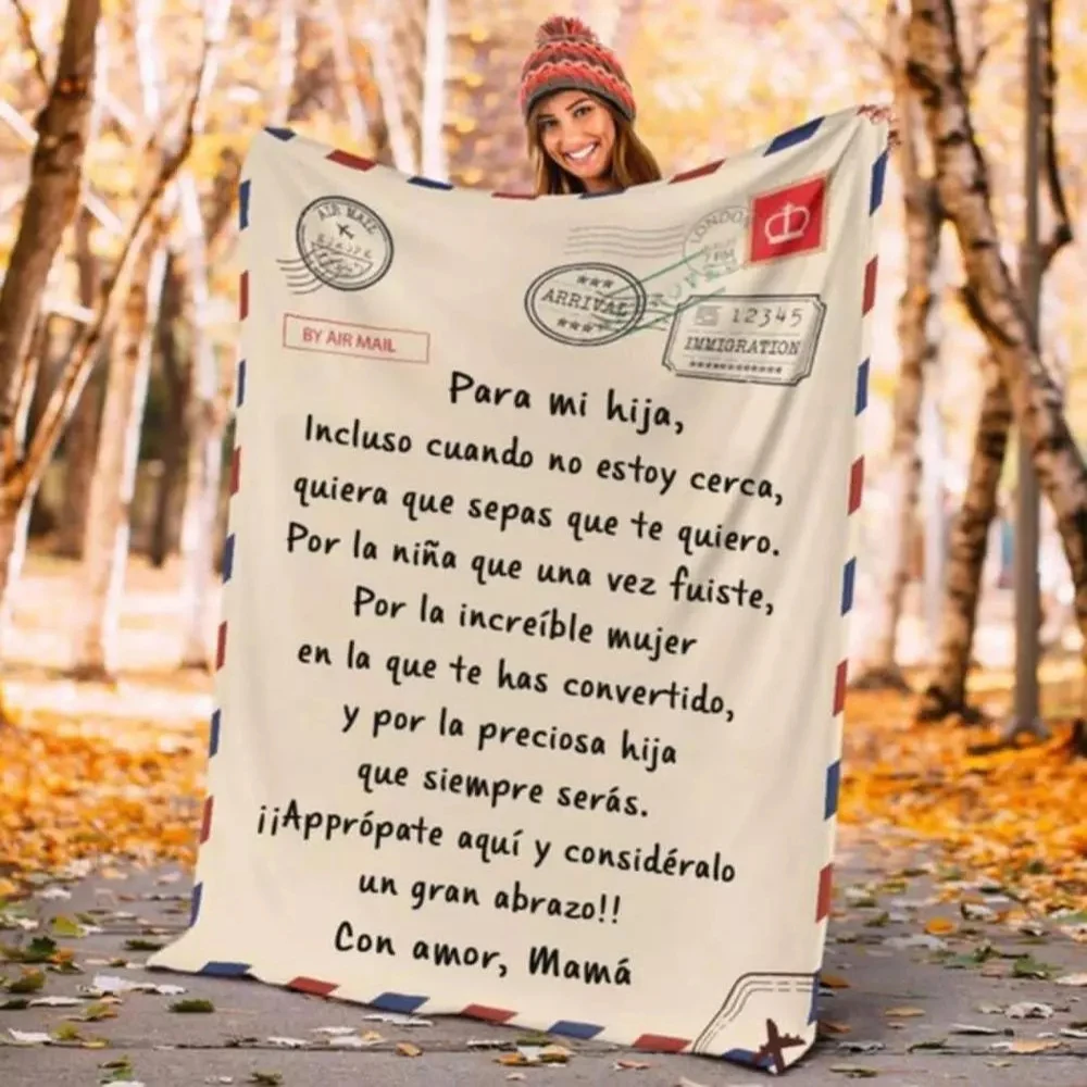 Flannel Throw Blanket Letter Printed Quilts Air Mail 3d Print Keep Warm Sofa Child Blanket Home Textiles Dreamlike Family Gift-3