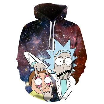 

Hoodies Anime Rick and Morty 3D Print Hoodies Men Hoodie Loose Hooded Sweatshirt Streetwear 2019 hot sale 6XL