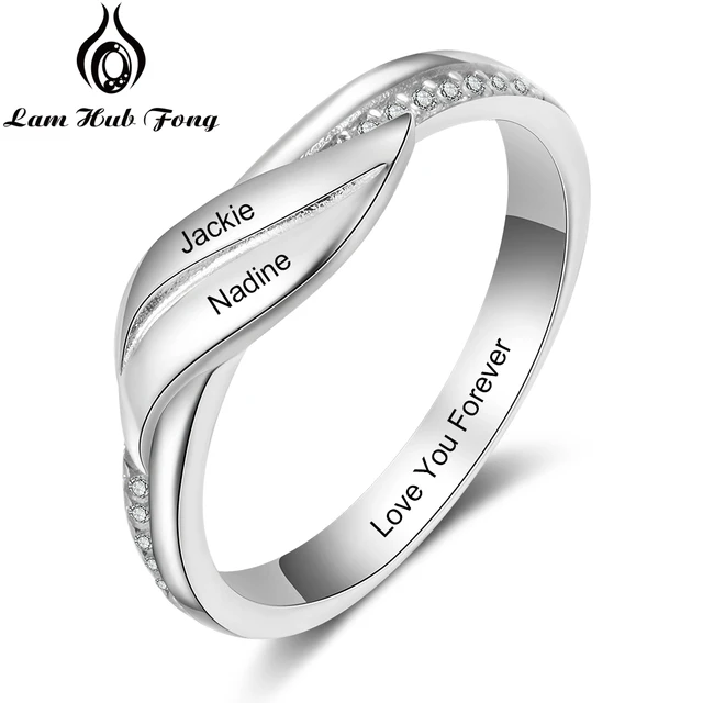 Personalized Stackable Name Rings - WordWrap