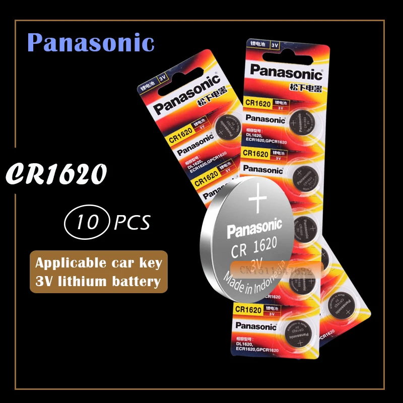10 шт. Panasonic CR1620 кнопочные батарейки автомобильный пульт дистанционного