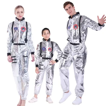 

SNAILIFY Silver Spaceman Jumpsuit Boys Astronaut Costume For Kids Halloween Cosplay Children Pilot Carnival Party Fancy Dress