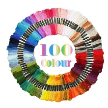 100/50 piezas, Color aleatorio, punto de cruz DMC, hilo de coser de algodón bordado, herramienta hecha a mano