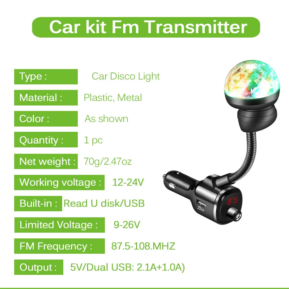 Автомобильный fm-передатчик ONEVER, звездное небо, дискотечный светильник, Bluetooth 5,0, 5 В/3.1A, автомобильное зарядное устройство с двумя usb-портами, автомобильный радиоприемник, атмосферная лампа