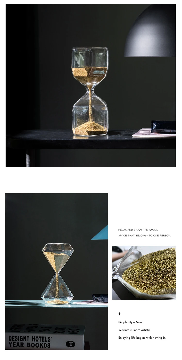 Description Picture 5 of itemCreative Table Sandglass Modern Simple Nordic Personalized Household Decor Living Room Desktop Glass Hourglass Ornaments ZB13