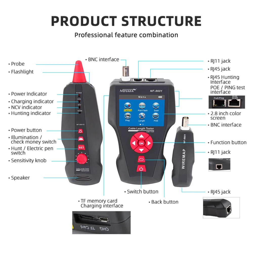 NOYAFA NF-8601W Multi-functional Network Cable