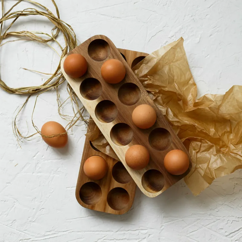 Японская деревянная двухрядная полка для хранения яиц стеллаж кухонные