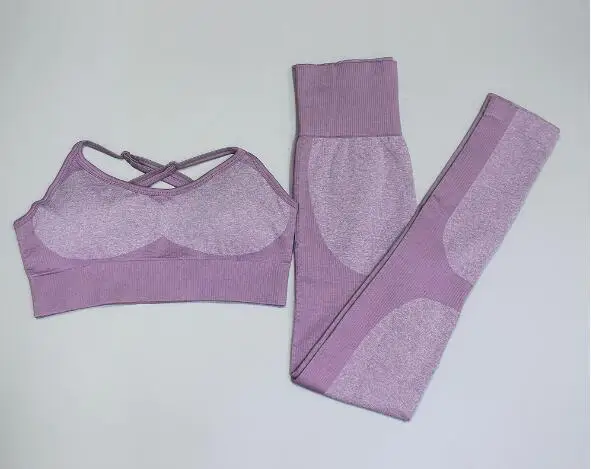 yoga set 2 Женский спортивный бесшовный комплект из 2 предметов, леггинсы и брюки для фитнеса, бюстгальтеры, одежда для спортзала фитнеса, моряки, спортивный костюм, женский комплект для йоги - Цвет: yoga set 2