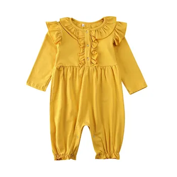 

pudcoco Newborn Infant Baby Boy Girl Spring Autumn Long Sleeve Ruffles Casual Romper Jumpsuit Clothes Outfits