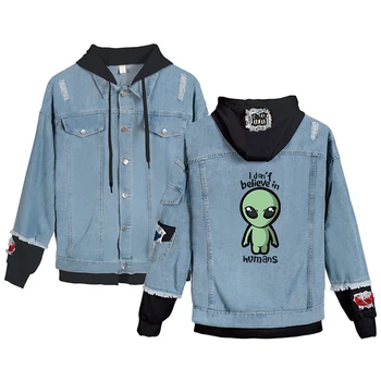 

Storm area 51 Activity 2D Alien Pringing Cotton Fashion Denim Jacket Outerwear Women Men Spring And Autumn Casual Coat