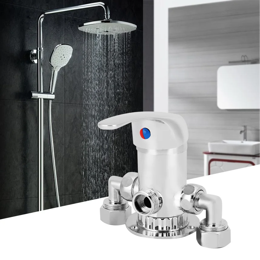 

G1/2in Hot Cold Water Mixing Valve Valver Thermostatic Mixer Adjustable Temperature Control Bathroom Shower Head Faucet Valve