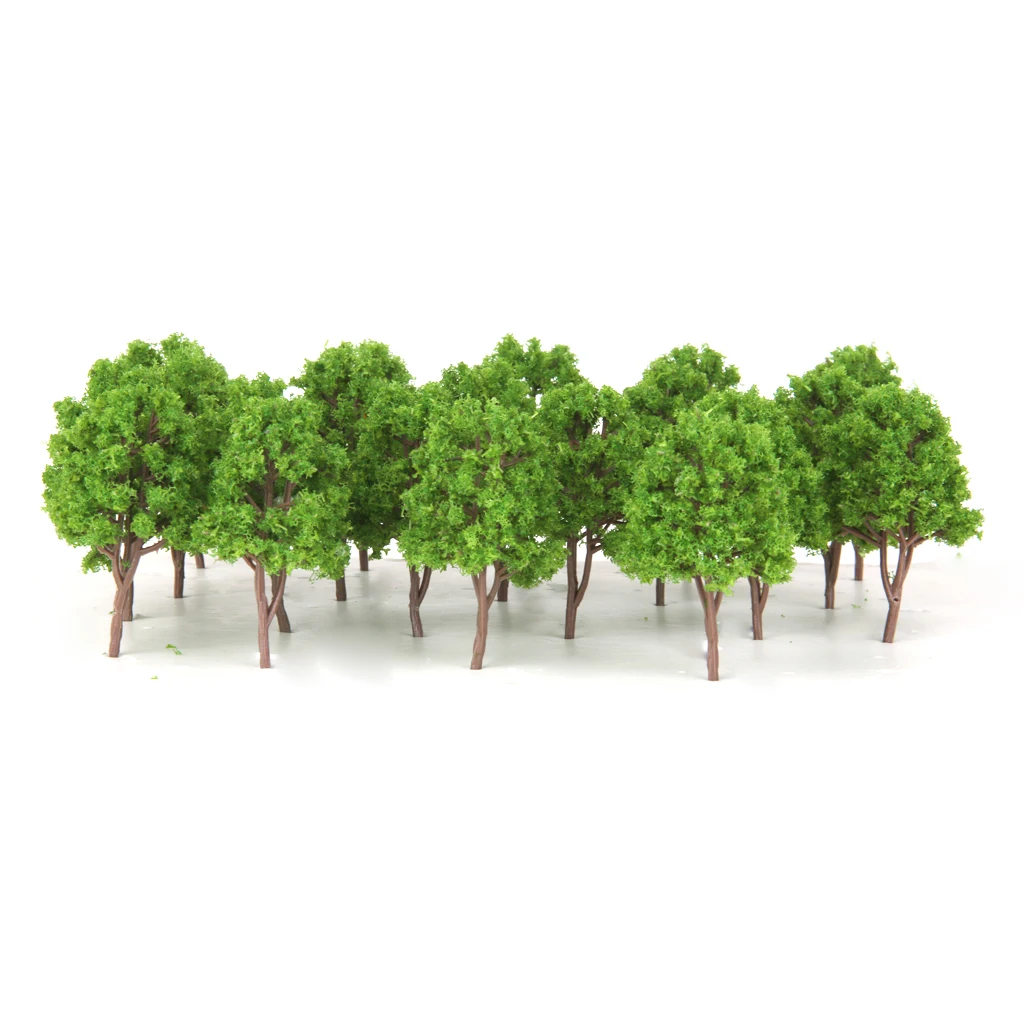 20pcs Miniature Trees for Railways Trains Layouts Architectural Supplies N Scale