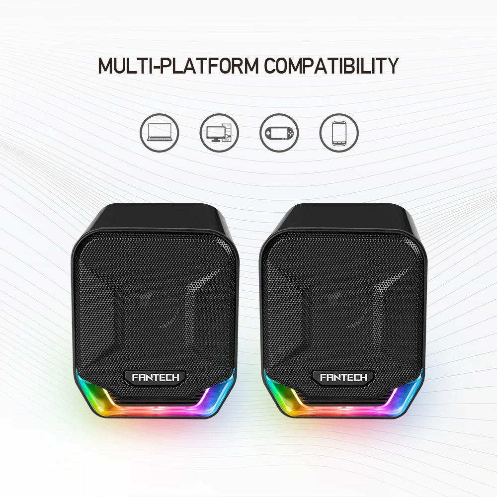 FANTECH GS202 RGB LED Speaker 3.5MM PLUG And USB PLUG Gaming Speaker For FPS CS Game Player Portable speaker For PC Latpop FANTECH GS202 RGB LED Speaker 3.5MM PLUG And USB PLUG Gaming Speaker For FPS CS Game Player Portable speaker For PC Latpop