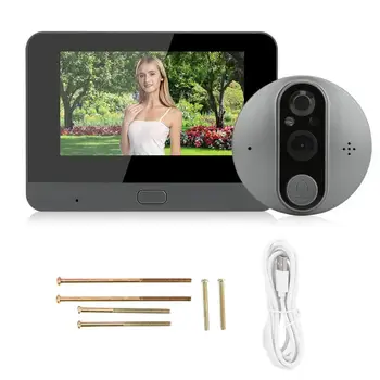 

4.3in 720P HD WiFi Smart Door Viewer 2-Way Intercom Night Vision Security Doorbell Camera Hot Sale