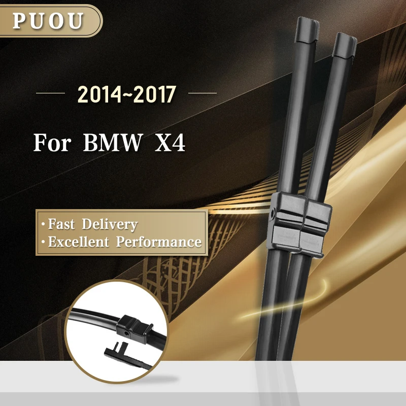 PUOU Windscreen Wiper Blades for BMW X4 F26 G02 Fit Side Pin Arms