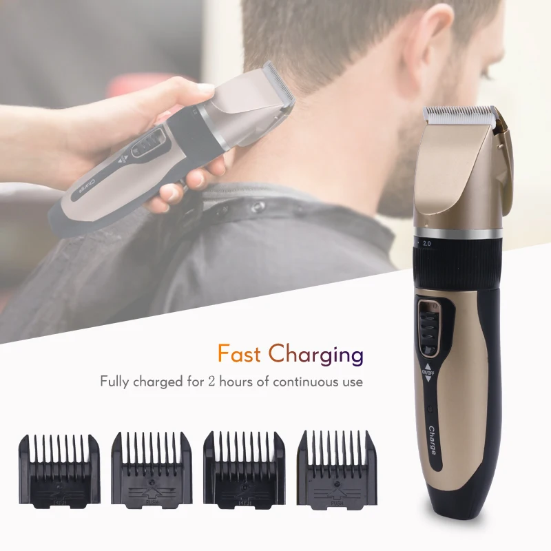 Quick Charge Hair Clipper for Men Fine Turning Electric Trimmer Professional Barber Tools 2 Hours U