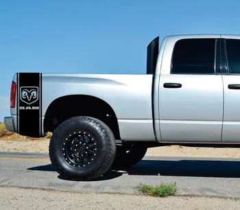 

For Universal 1Set/2Pcs Hemi Dodge Ram Bed Stripes Truck Decals Mopar Stickers Set of 2 Racing
